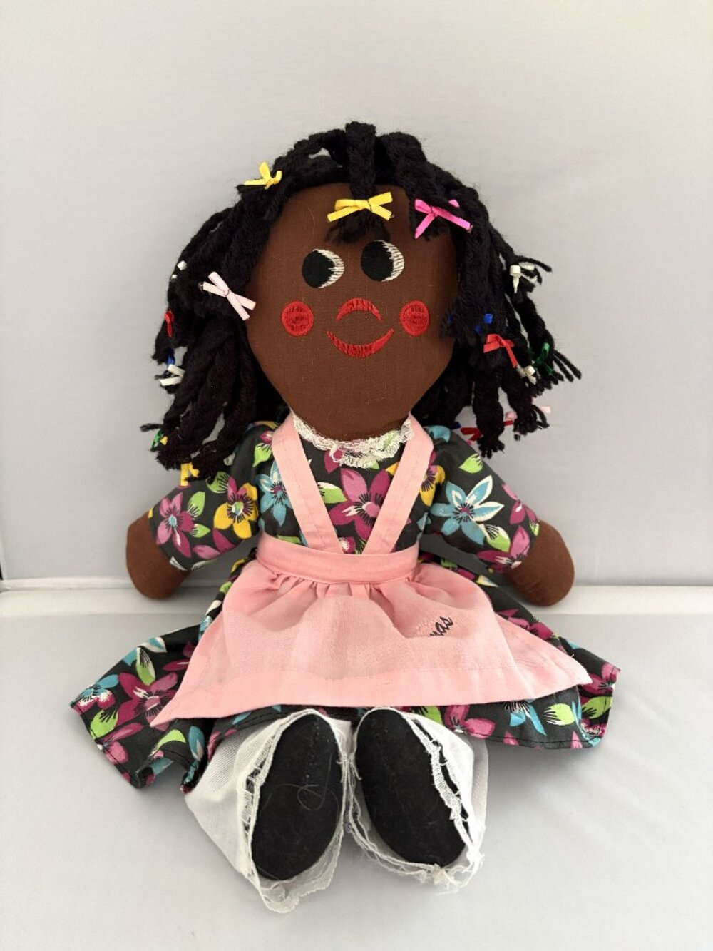 Vintage Doll Folk Art Rag Doll by Agiftcorp African American Doll